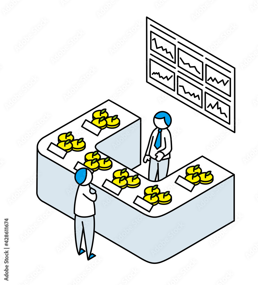 金融商品を選ぶ図イラスト 線画ver Stock Vector Adobe Stock