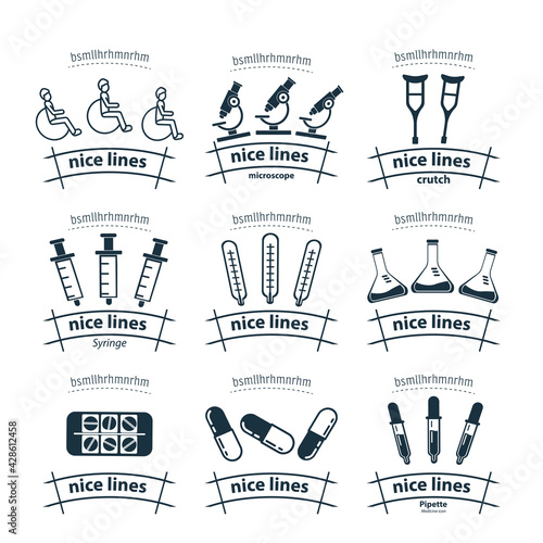 Healthcare and medical icon set with sperm, thermometer, lungs, brain, doctor, laboratory, virus