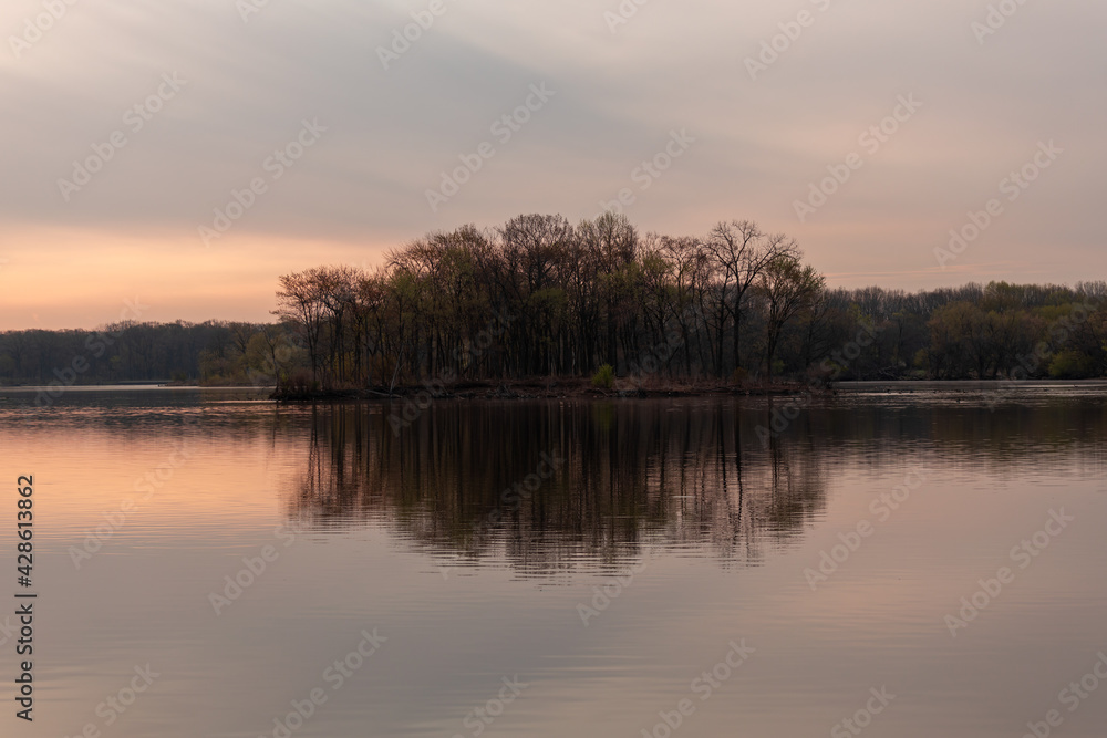 April sunrise over Busse Woods Elk Grove Village Illinois