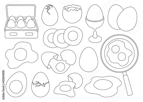 Chicken egg vector outline set icon. Vector illustration farm poultry on white background . Isolated outline set icon chicken egg.