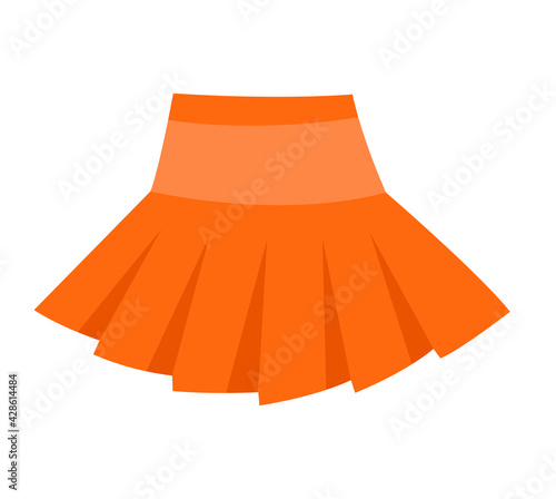 Cute vibrant elegant orange volume skirt