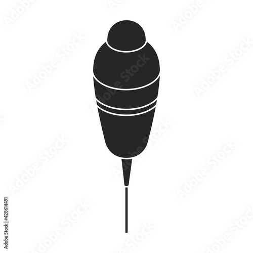 Fishing float vector black icon. Vector illustration fishing float on white background. Isolated black illustration icon of floats.