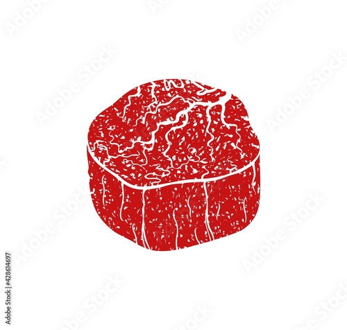 Steak logo. Isolated steak on white background