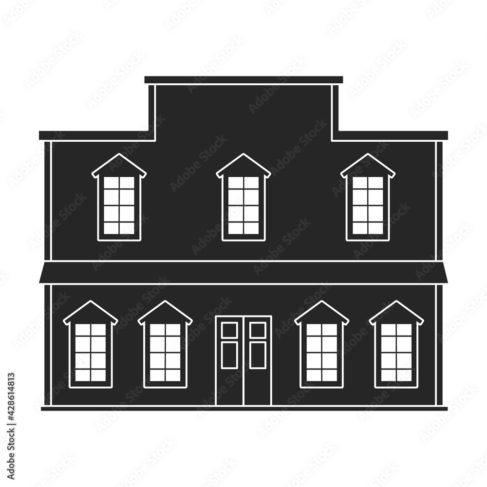 West wild building vector black icon. Vector illustration western houseon white background. Isolated black illustration icon of west wild building.