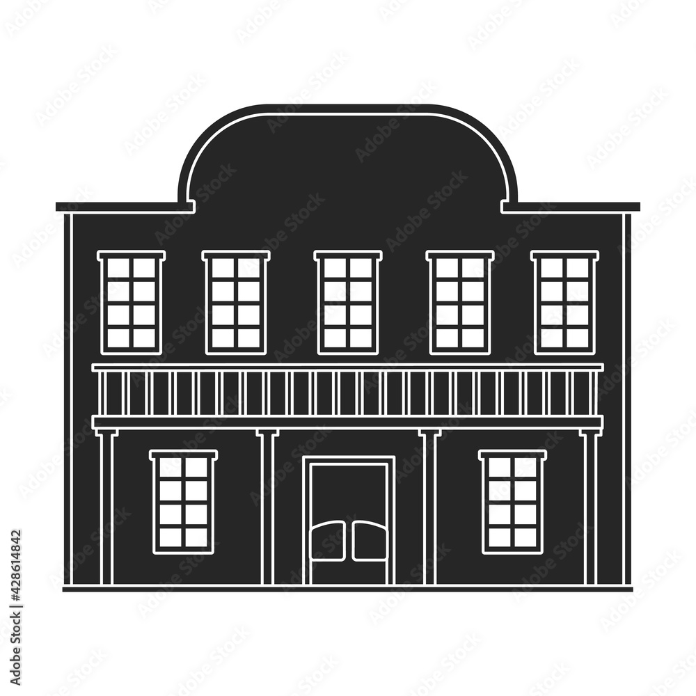 West wild building vector black icon. Vector illustration western houseon white background. Isolated black illustration icon of west wild building. West wild building vector black icon. Vector illustration western houseon white background. Isolated black illustration icon of west wild building.