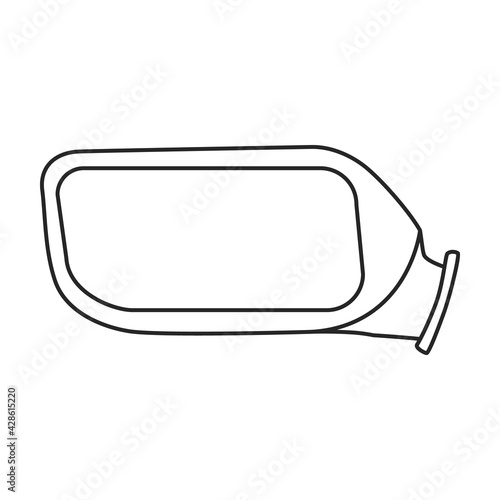 Mirror side car vector outline icon. Vector illustration mirror side car on white background. Isolated outline illustration icon of auto glass. © Svitlana