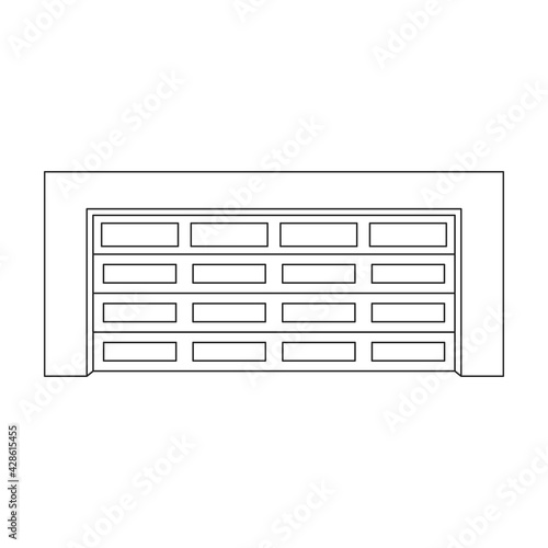 Door garage vector outline icon. Vector illustration gate house on white background. Isolated outline illustration icon of door garage.