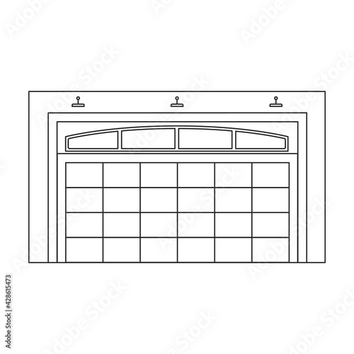 Door garage vector outline icon. Vector illustration gate house on white background. Isolated outline illustration icon of door garage.
