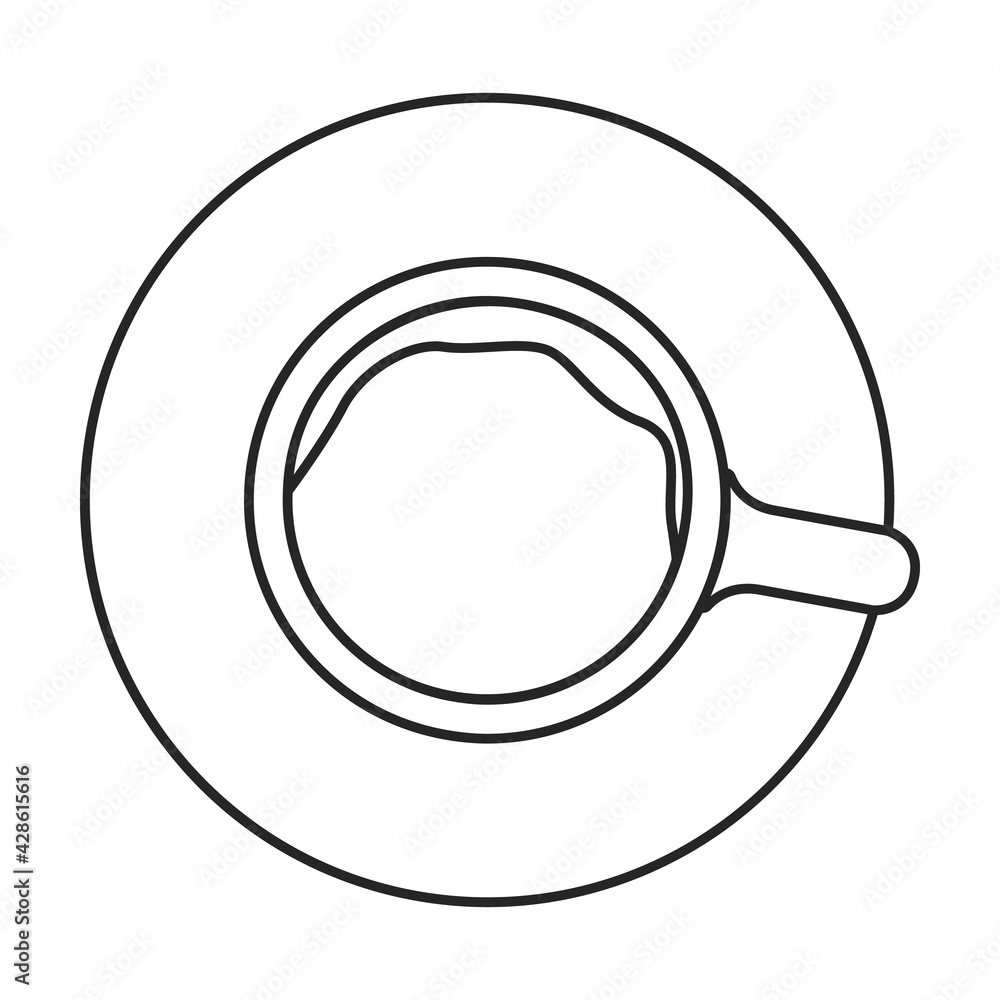 Coffee cup top vector outline icon. Vector illustration drink on white background. Isolated outline illustration icon of coffee cup top. Coffee cup top vector outline icon. Vector illustration drink on white background. Isolated outline illustration icon of coffee cup top.