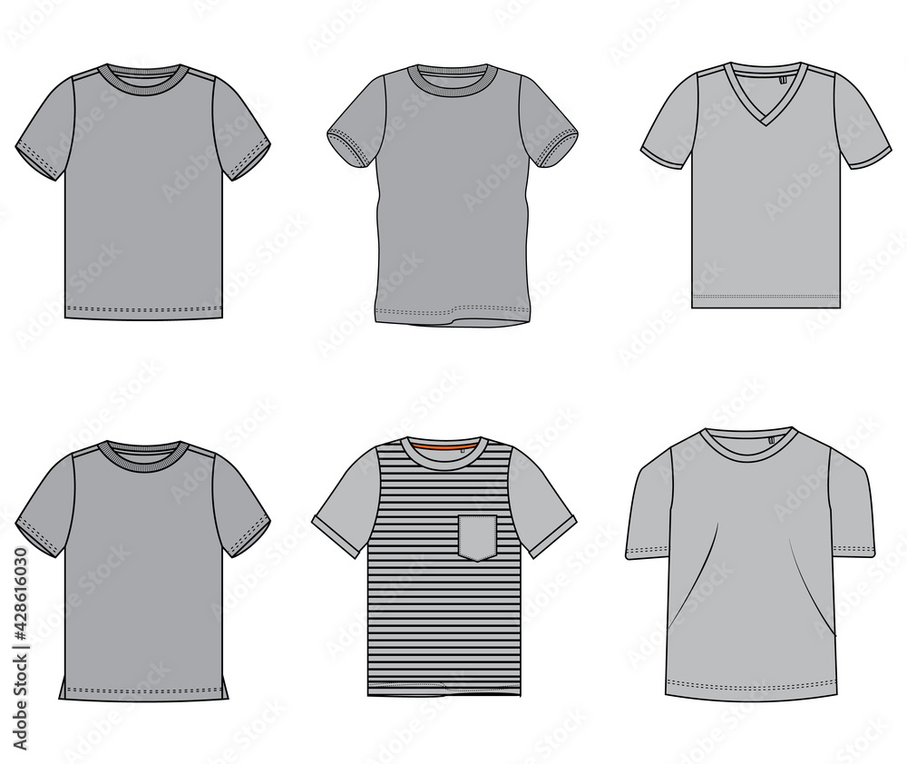 Men's clothes, short sleeve garment t-shirt illustration, Vector. Men's clothes, short sleeve garment t-shirt illustration, Vector.