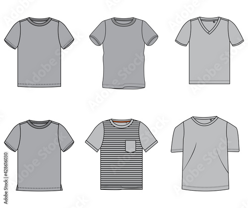 Men's clothes, short sleeve garment t-shirt illustration, Vector.