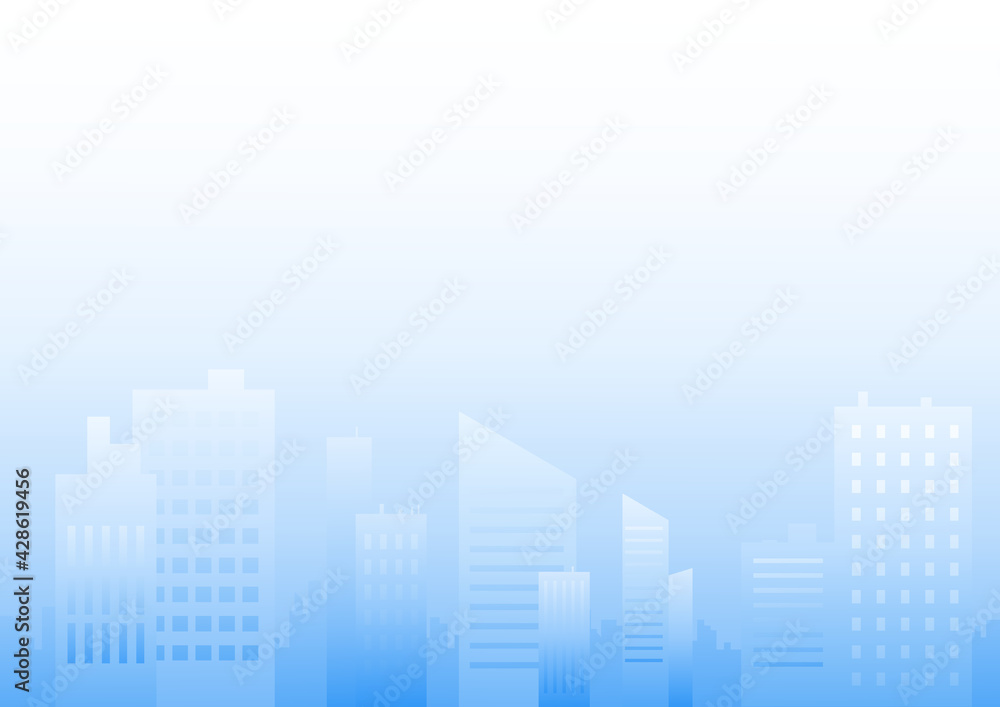 blue skyscraper city background illustration vector, urban design for  smart city concept
