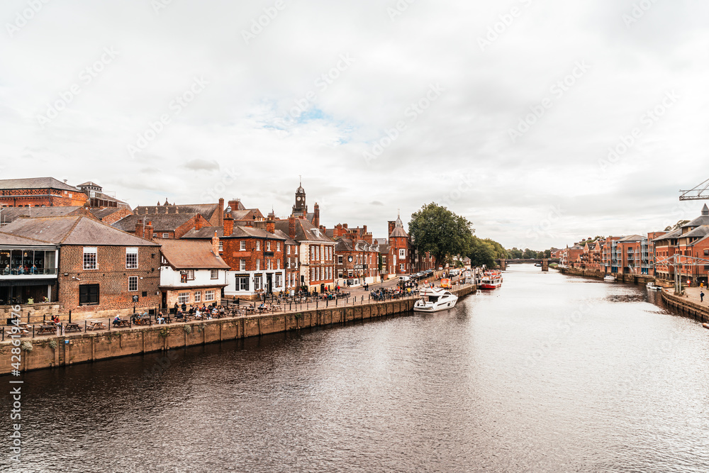 York, Yorkshire, United Kingdom - SEP 3, 2019: York City with River Ouse in York UK.