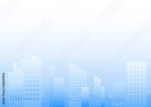 blue skyscraper city background illustration vector, urban design for smart city concept