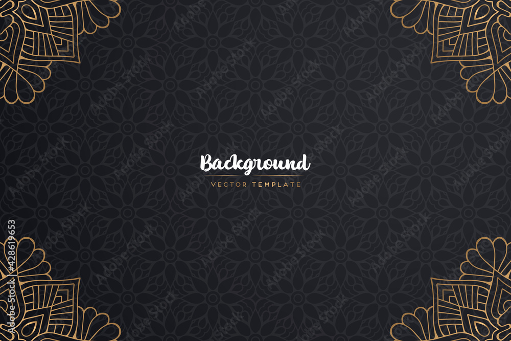 Gold background with mandala template Gold background with mandala template