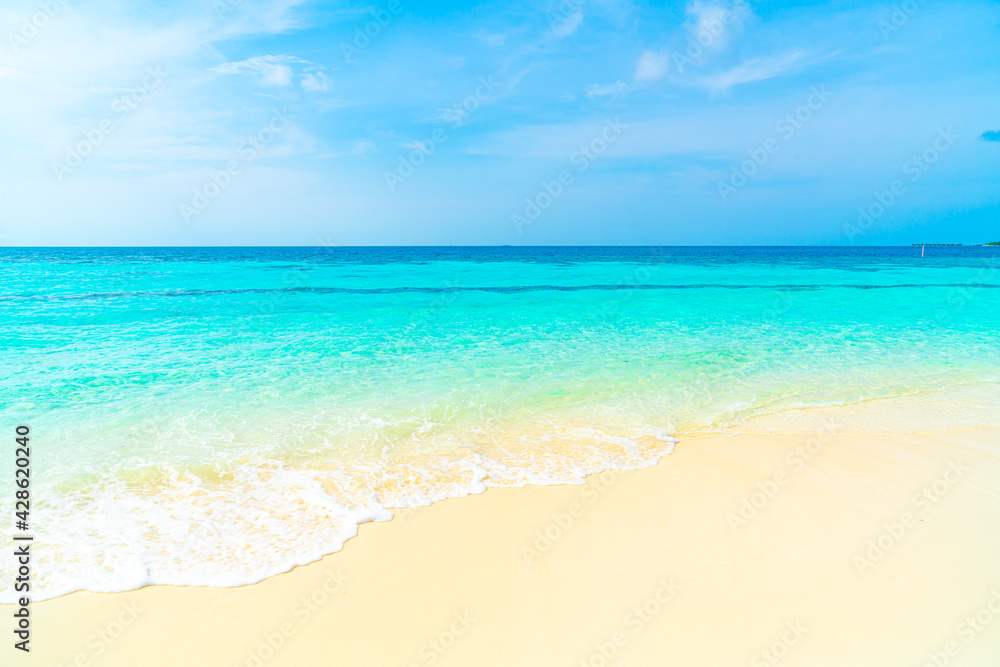 beautiful tropical beach sea and blue sky for background beautiful tropical beach sea and blue sky for background