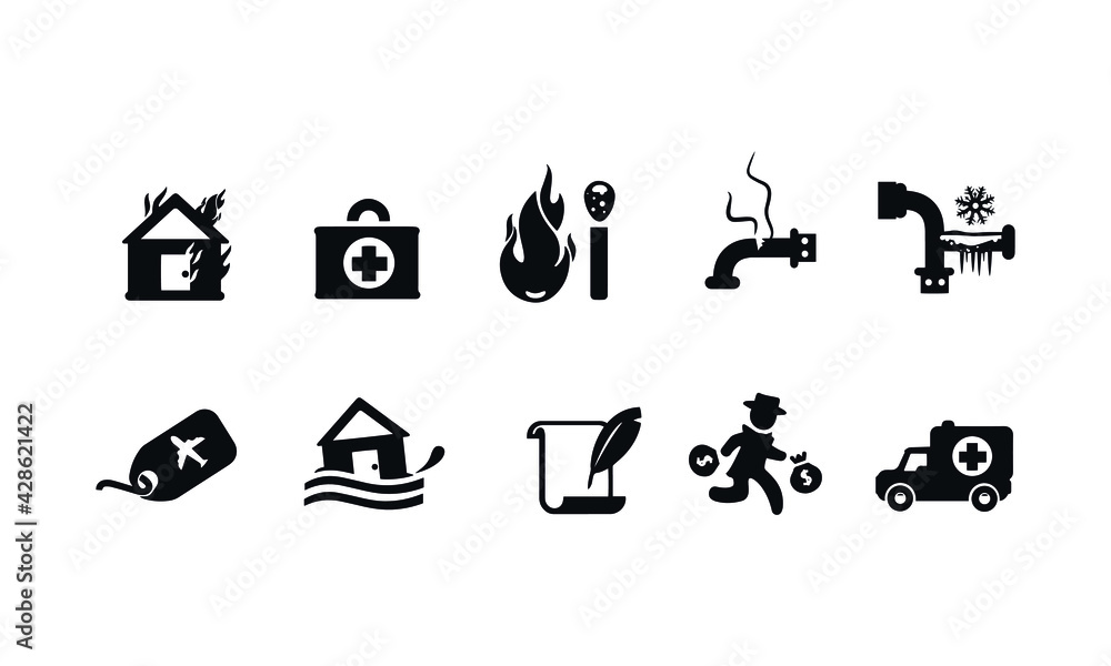 Obraz premium Insurance Icons vector design 