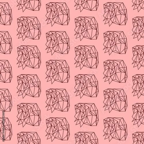 Seamless pattern with pomegranate in rosy colors