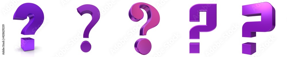 Question sign mark interrogation point pink 3d Question sign mark interrogation point pink 3d