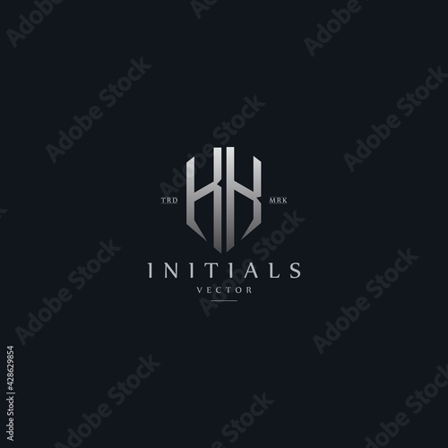 classy KK vintage metal monogram logo. elegant silver initials icon premium vector design template