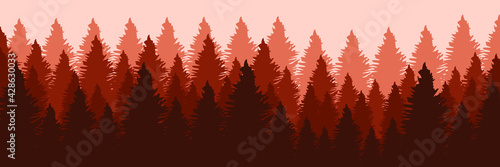 forest vector flat design illustration good for wallpaper, backdrop, background template, web banner, and tourism banner