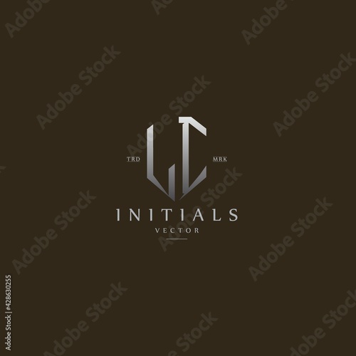 classy LI vintage metal monogram logo. elegant silver initials icon premium vector design template