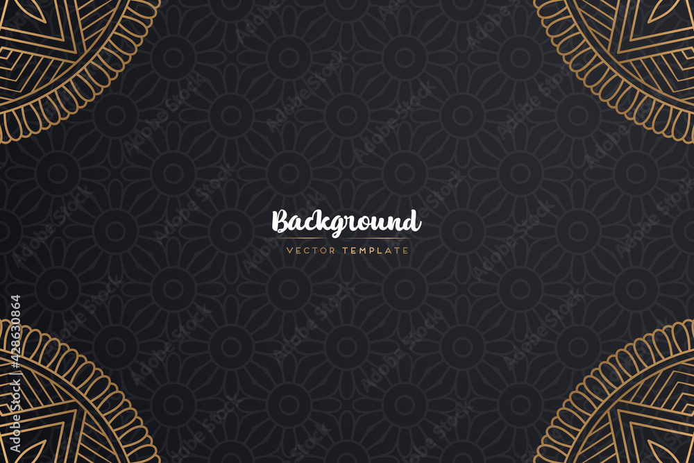 Gold background with mandala template Gold background with mandala template