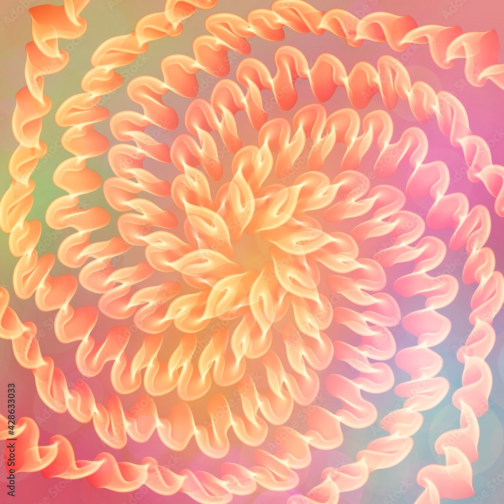 Abstract background. Colorful floral spirals.