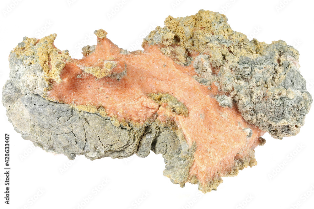 Obraz premium red gypsum from Werfen, Austria isolated on white background
