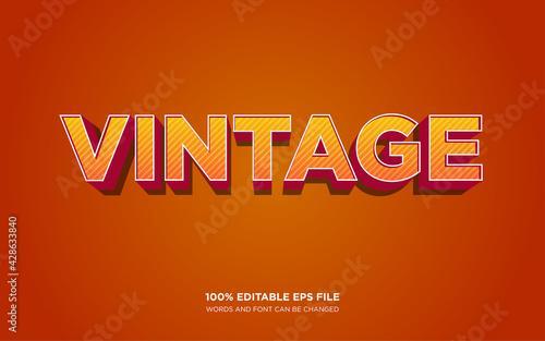 Vintage 3D text style effect	