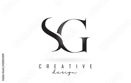 SG s g letter design logo logotype concept with serif font and elegant style vector illustration.