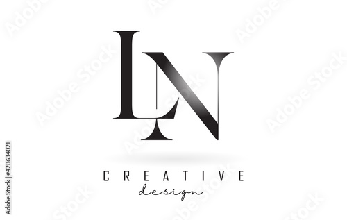 LN l n letter design logo logotype concept with serif font and elegant style vector illustration. photo