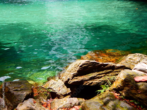 rocks and lake