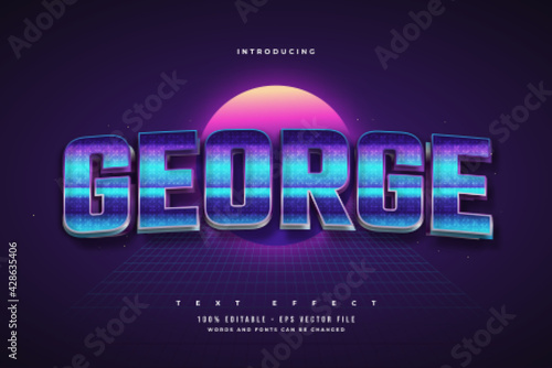 Editable Text Effect in Colorful Retro Style with Texture Effect