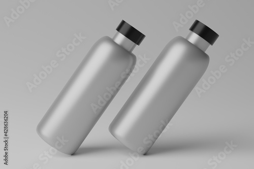 Wallpaper Mural 3D Illustration. Blank Bottle Mockup Torontodigital.ca