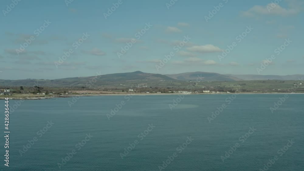 Beautiful blue ocean near sea coast aerial shot at day, wide angle Beautiful blue ocean near sea coast aerial shot at day, wide angle