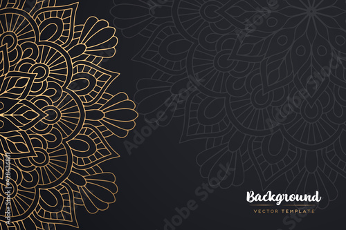 Vector islamic gold background with mandala