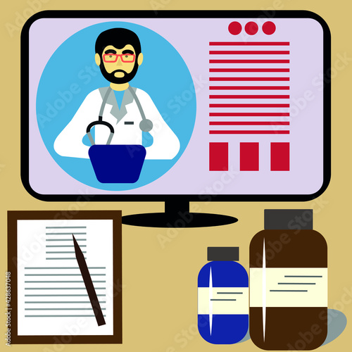 
doctor's lecture on the Internet, a common method of teaching