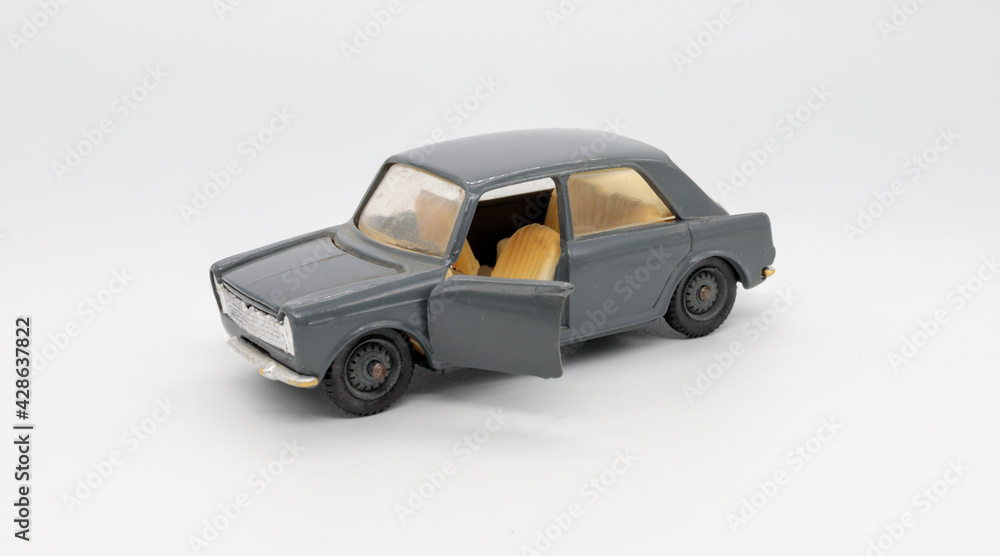 toy car made of metal on white background, isolated object toy car made of metal on white background, isolated object