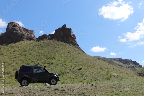 car jeep in the mountains