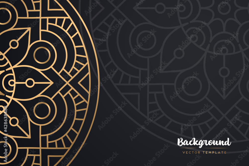 Fototapeta premium Vector islamic gold background with mandala