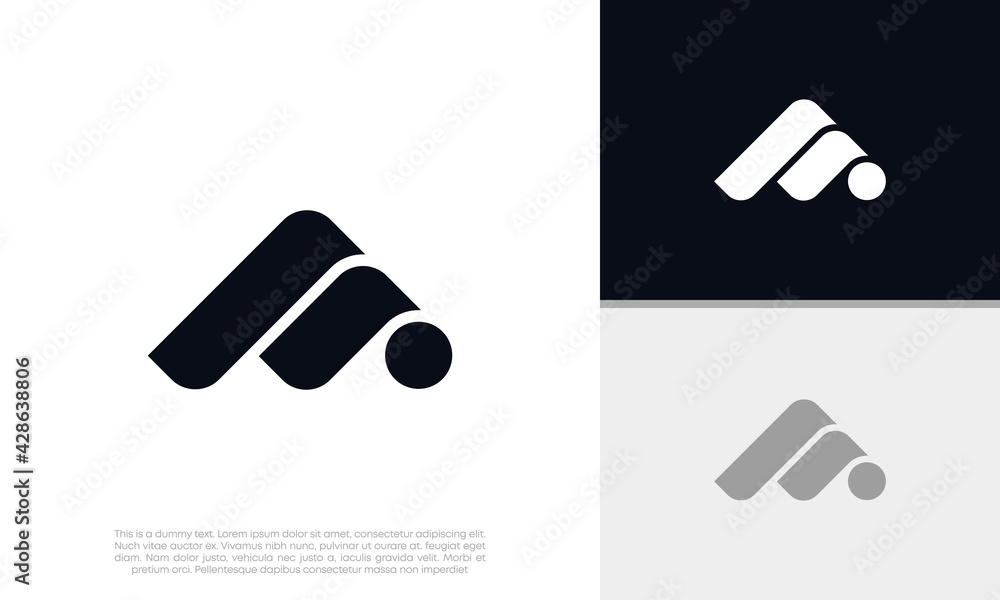 Initials M logo design. Initial Letter Logo. Initials M logo design. Initial Letter Logo.