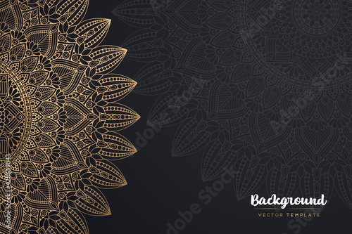 Vector islamic gold background with mandala