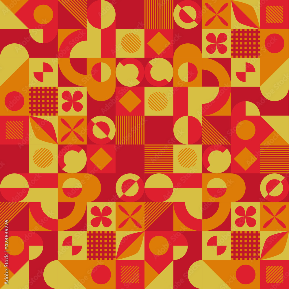 Abstract red and yellow geometric background