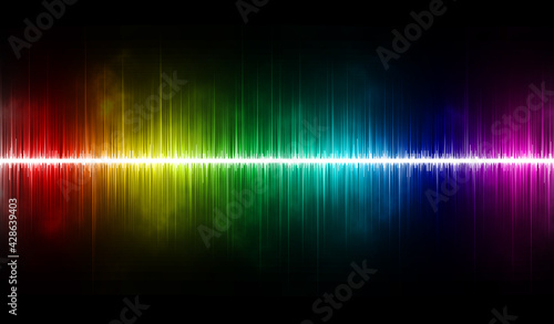 Cloudy Rainbow Audio Wave Colorful Background Illustration