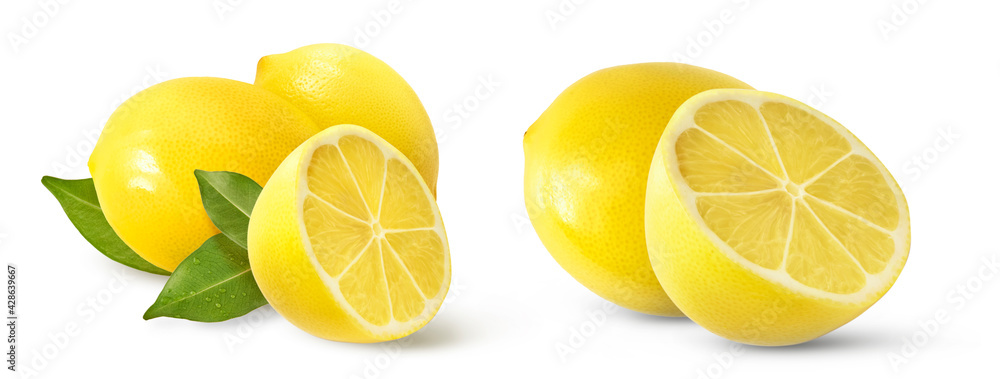 Fototapeta premium Fresh ripe lemon isolated on white