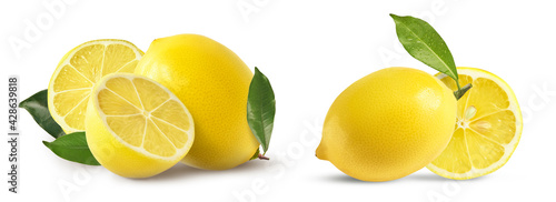 Fresh ripe lemon isolated on white