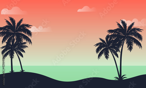 Summer background with beach.