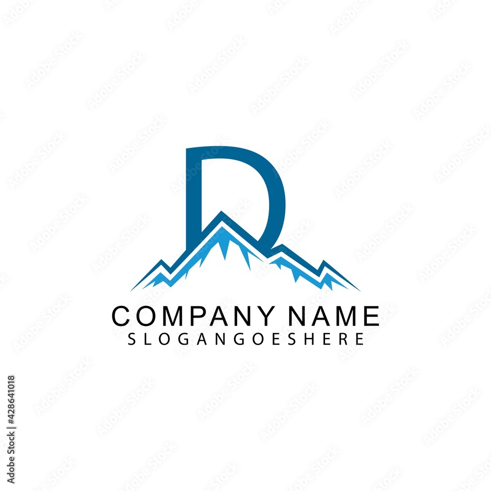 Letter D with Abstract Mountain Logo Vector Template Design Letter D with Abstract Mountain Logo Vector Template Design