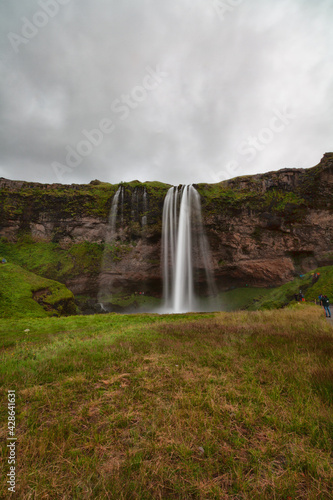Seljalandsfoss waterfall in summer  Iceland